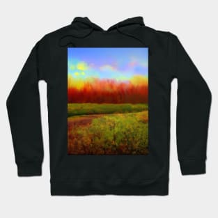 Artificial Intelligence Green Nature Art- Nature Sun Colored Art - AI Watercolor Hoodie